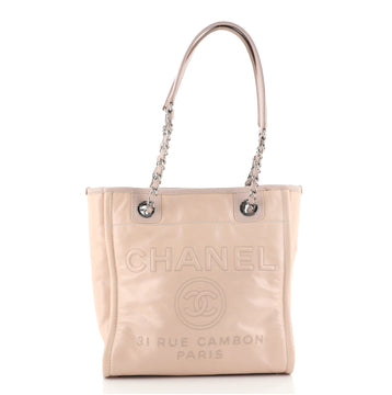 Chanel North South Deauville Tote Glazed Calfskin Small