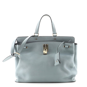 Valentino Joy Lock Top Handle Bag Leather Large