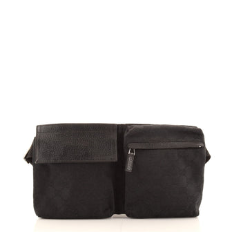 Gucci Vintage Double Belt Bag GG Canvas