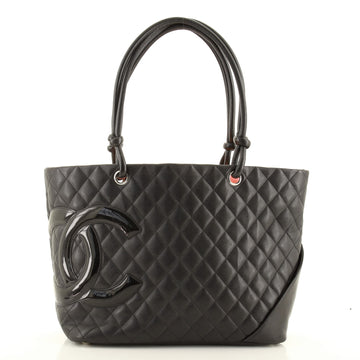 Chanel Cambon Tote Quilted Leather Large