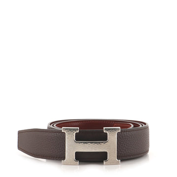 Hermes Constance Martelee H Reversible Belt Leather with Hammered Hardware Medium