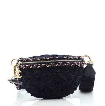 Chanel Waist Bag Quilted Denim and Tweed