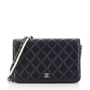 Chanel Pearl Strap Wallet on Chain Quilted Lambskin