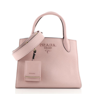 Prada Monochrome Tote Saffiano with City Calf Small