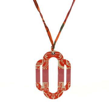 Hermes Attelage Etriers Tattoo Pendant Necklace Printed Enamel