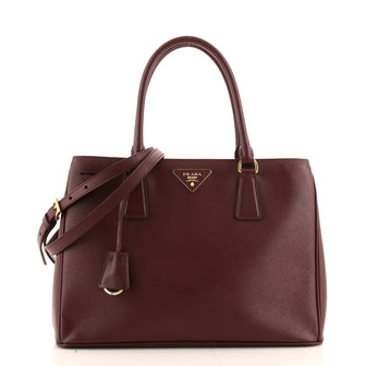 Prada Lux Convertible Open Tote Saffiano Leather Small