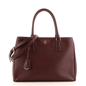 Prada Lux Convertible Open Tote Saffiano Leather Small
