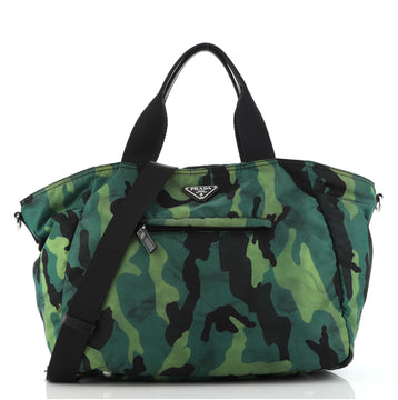 Prada Convertible Camouflage Pocket Tote Tessuto Large