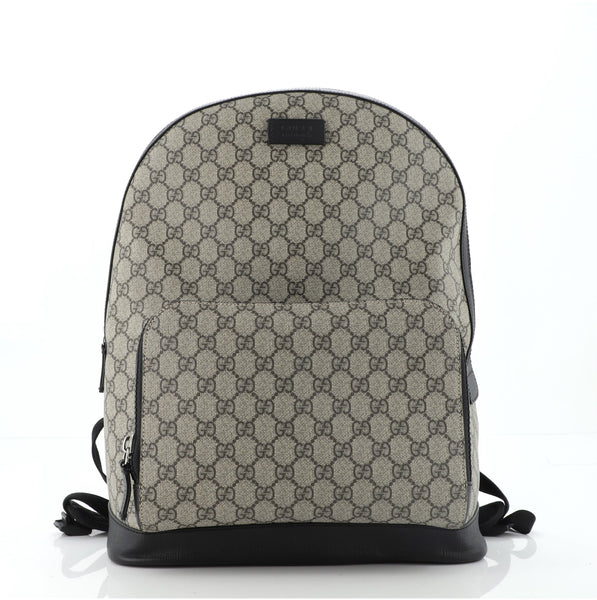 Gucci Zip Pocket Backpack GG Coated Canvas Medium Brown 8370041 display picture 2