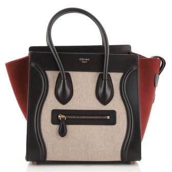 Celine Tricolor Luggage Bag Felt Micro