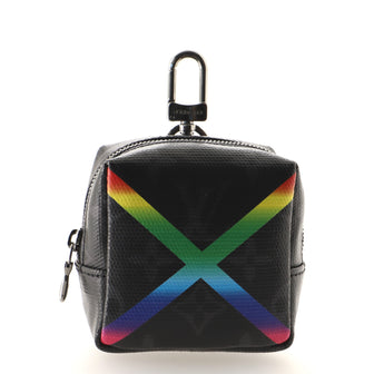 Louis Vuitton Box Pouch Bag Charm and Belt Charm Rainbow Monogram Eclipse Canvas