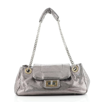 Chanel Drill Accordion Flap Bag Perforated Leather Small