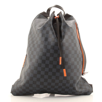 Louis Vuitton Drawstring Backpack Limited Edition Damier Cobalt Race