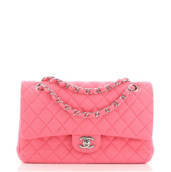 Chanel Classic Double Flap Bag Quilted Jersey Medium