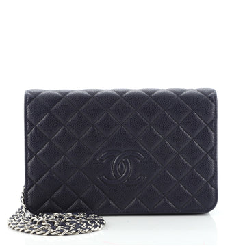 Chanel Diamond CC Wallet on Chain Quilted Caviar