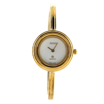 Gucci 1100 Interchangeable Bezel Bangle Quartz Watch Plated Metal with Plastic 26