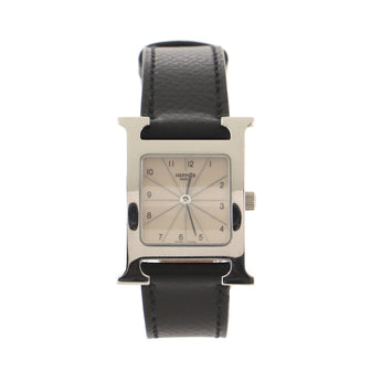 Hermes Heure H Quartz Watch Stainless Steel and Leather 21