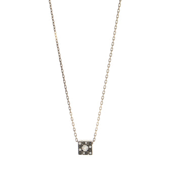 Damiani Belle Epoque Square Pendant Necklace 18K White Gold and Diamonds