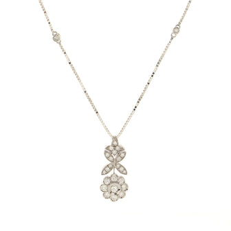 Damiani Flower Pendant Necklace 18K White Gold and Diamonds