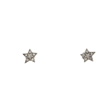 Chanel Comete Geode Star Stud Earrings 18K White Gold with Diamonds Small