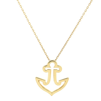 Mikimoto Anchor Necklace 14K Yellow Gold