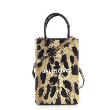 Balenciaga Shopping Phone Holder Printed Leather