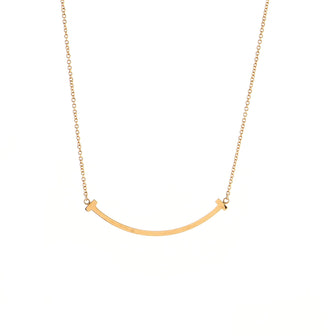 Tiffany & Co. T Smile Pendant Necklace 18K Rose Gold Small