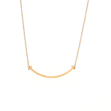 Tiffany & Co. T Smile Pendant Necklace 18K Rose Gold Small