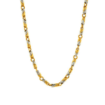 Bvlgari Passo Doppio Necklace 18K Yellow Gold and Stainless Steel