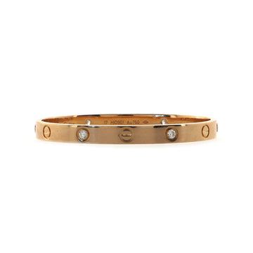 Cartier Love 4 Diamond Bracelet 18K Rose Gold with Diamonds