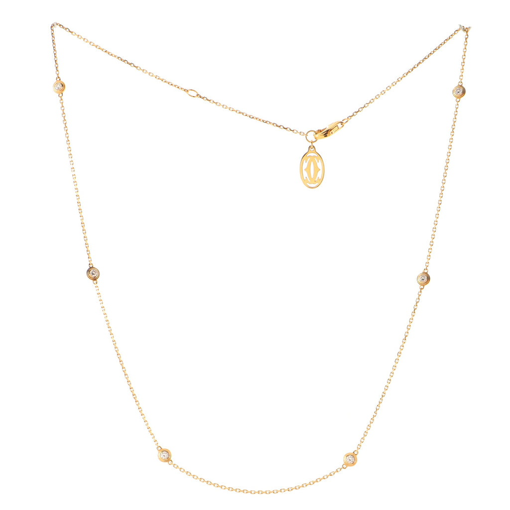 Cartier Diamond Diamants Legers Necklace 18K Yellow Gold with