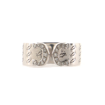 Cartier C de Cartier Ring 18K White Gold with Diamonds 8mm