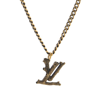 Louis Vuitton LV Wood Pendant Necklace Metal