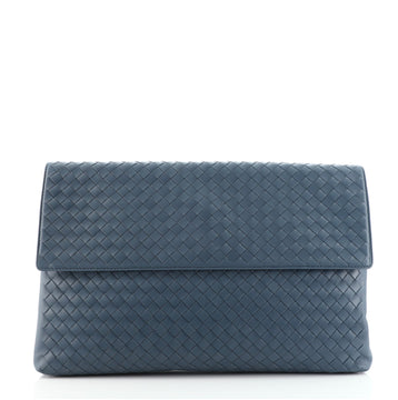 Bottega Veneta Flap Portfolio Clutch Intrecciato Nappa Large