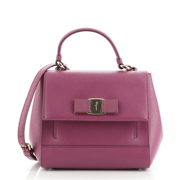 Salvatore Ferragamo Carrie Vara Shoulder Bag Saffiano Leather Small