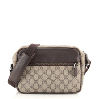 Gucci Front Zip Crossbody GG Coated Canvas with Leather Small