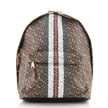 Burberry TB Zip Pocket Backpack Monogram E-Canvas Large