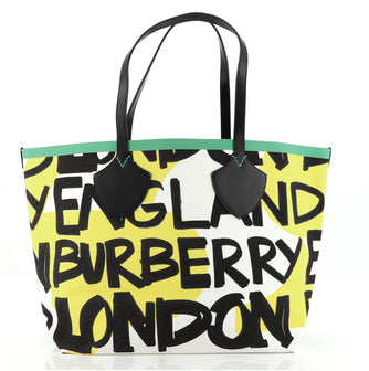 Burberry Reversible Graffiti Giant Tote Printed Canvas XL