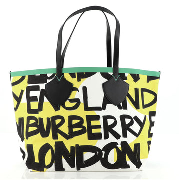 Burberry Reversible Graffiti Giant Tote Printed Canvas XL