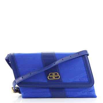 Balenciaga Shift Wallet on Strap Jacquard Nylon with Leather
