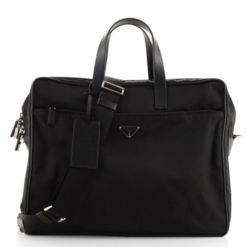 Prada Porta Computer Briefcase Tessuto and Saffiano Leather Medium