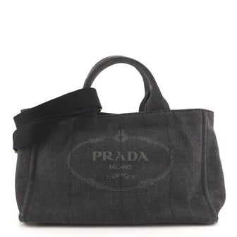 Prada Canapa Convertible Tote Denim Medium