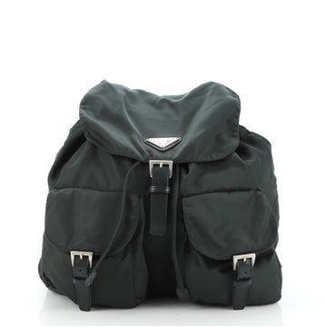 Prada Double Front Pocket Backpack Tessuto Medium