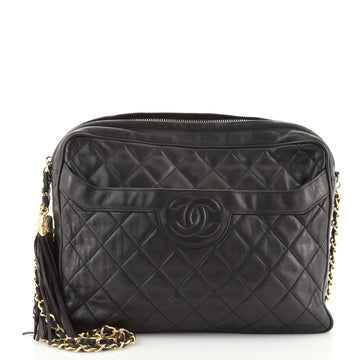 Chanel Vintage Front Pocket Camera Bag Quilted Leather Large