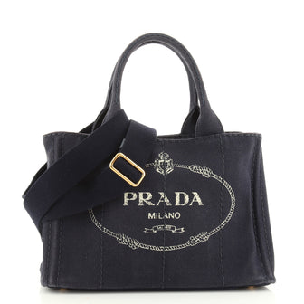 Prada Canapa Convertible Tote Canvas Mini