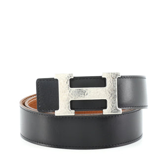 Hermes Constance Martelee H Reversible Belt Leather with Hammered Hardware Medium