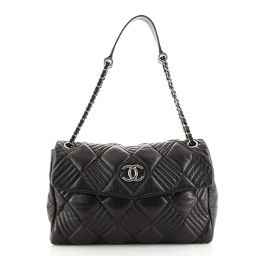 Chanel In and Out Flap Bag Quilted Lambskin Maxi