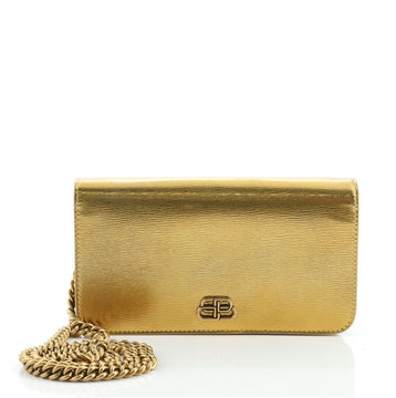 Balenciaga BB Phone Holder Chain Wallet Leather