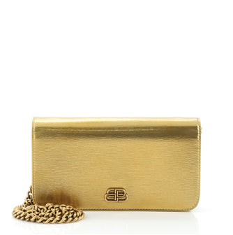 Balenciaga BB Phone Holder Chain Wallet Leather