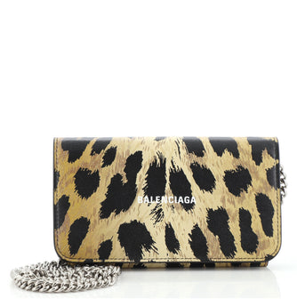 Balenciaga Cash Continental Wallet on Chain Printed Leather